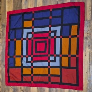 THE MONK'S STUDIO Colorful Geometric Square Scarf